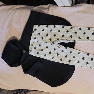 Black poncho and cat pants